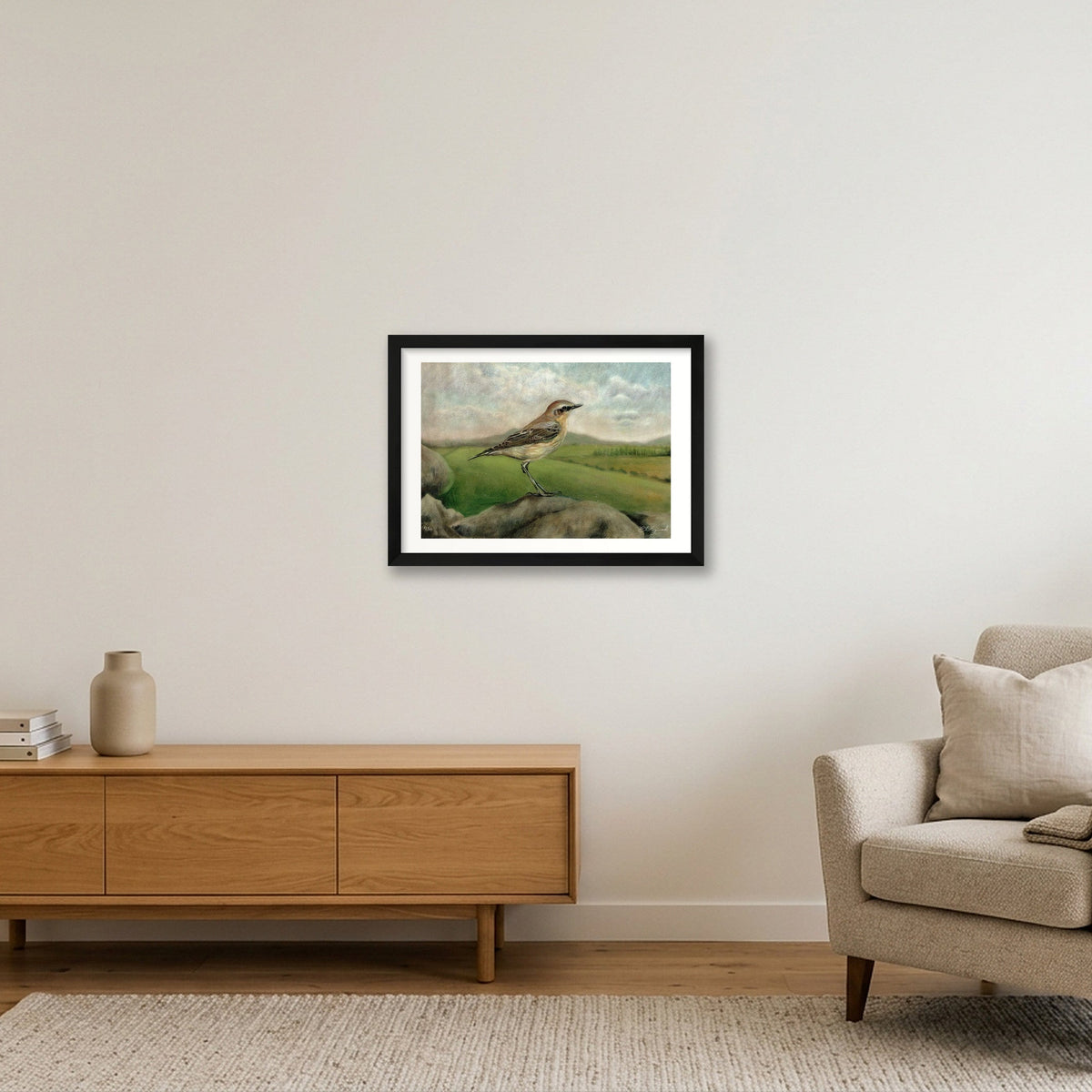 Wheatear 20 x 14 inches 300 dpi — A3 (42×30cm, 17×12") Black Frame
