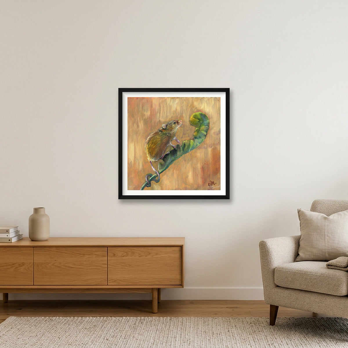 Harvest Mouse 20 inches — 50×50cm, 20×20" Black Frame