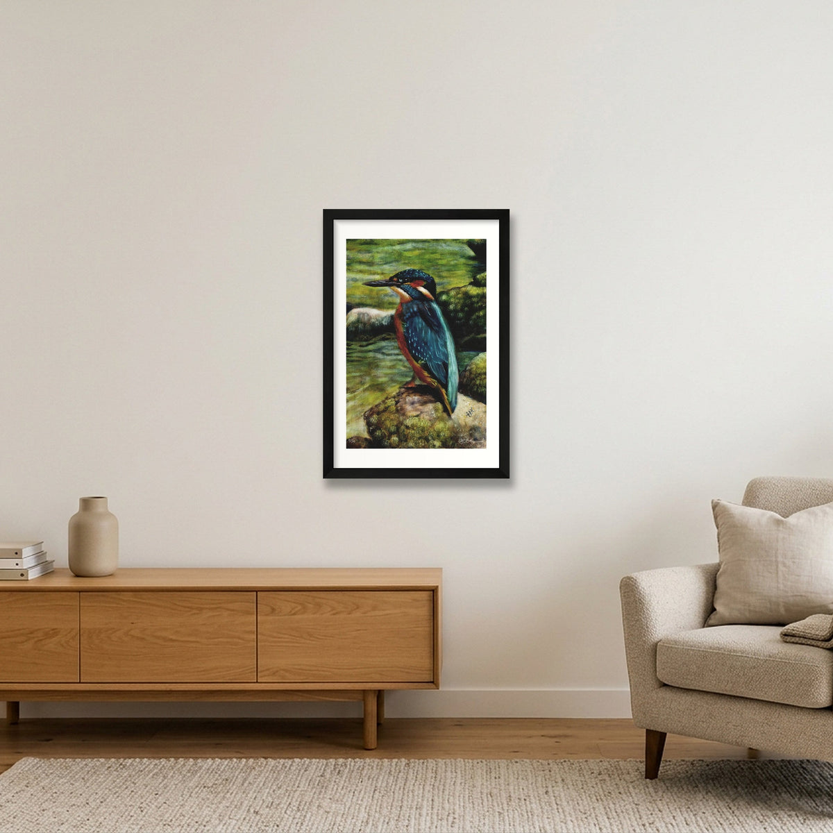 Kingfisher 14 x 20.9 inches copy — 30×45cm, 12×18" Black Frame