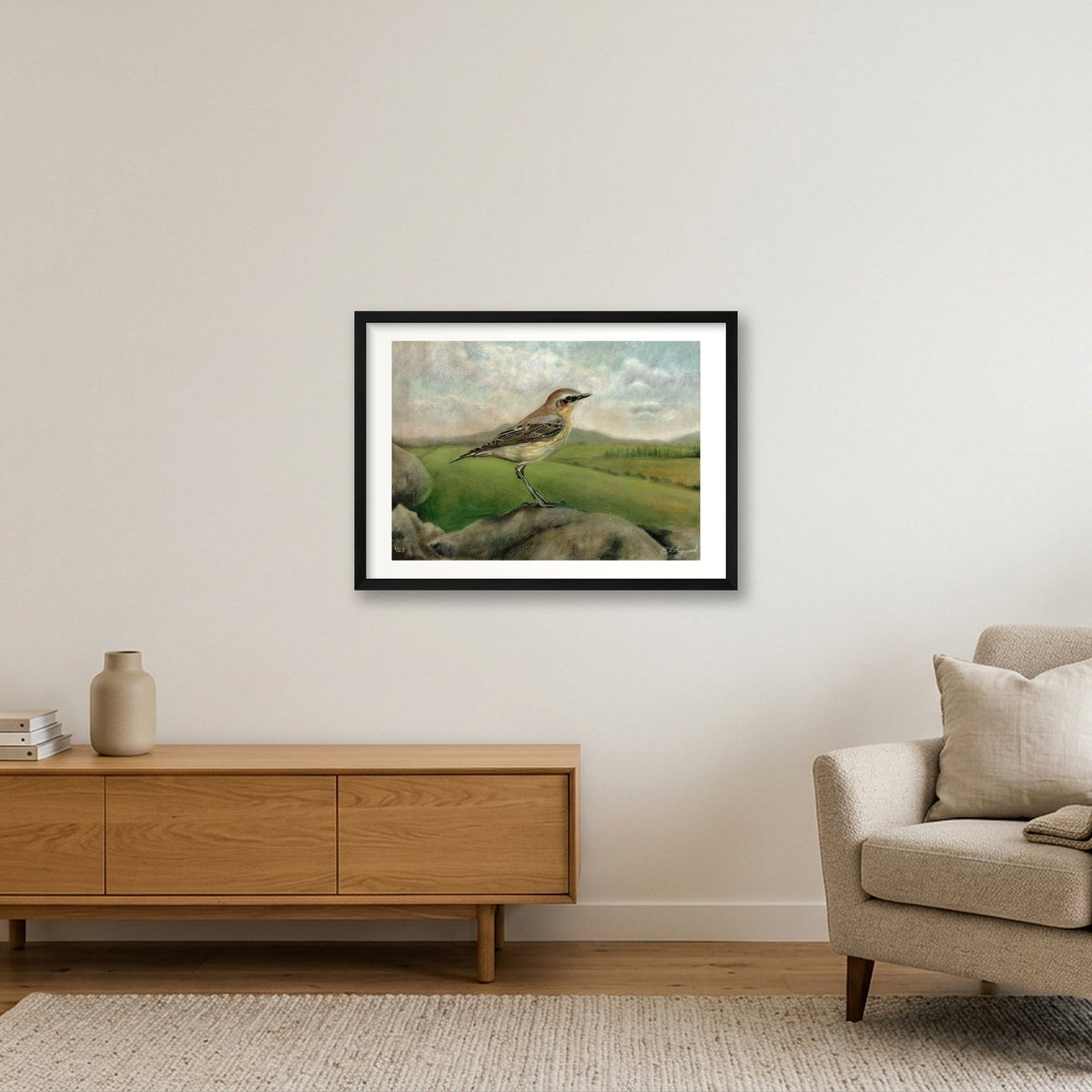 Wheatear 20 x 14 inches 300 dpi — 59×42cm, 23×17" Black Frame