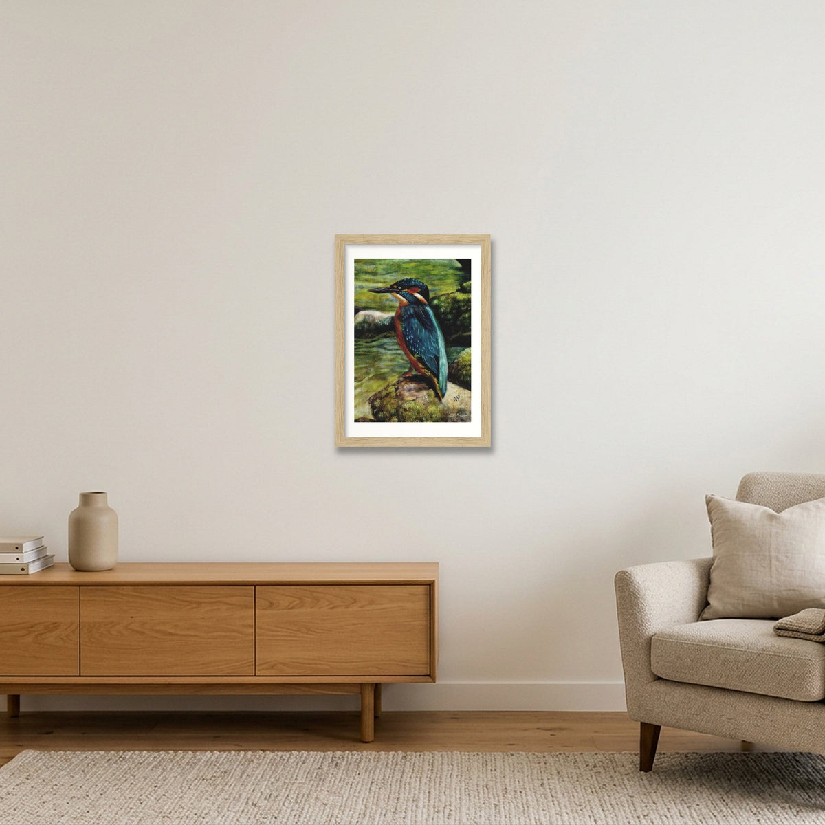 Kingfisher 14 x 20.9 inches copy — A4 (21×30cm, 8×12") Oak Frame